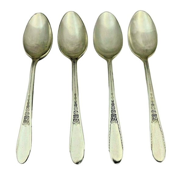 International Silver Wm Rogers & Son - Gardenia - 4 Teaspoons - 6" - Picture 1 of 12